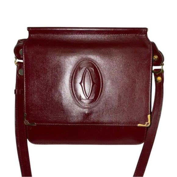 Cartier Must de Cartier Rare Leather Flap Accordion Style Shoulder Crossbody Bag - Picture 1 of 16